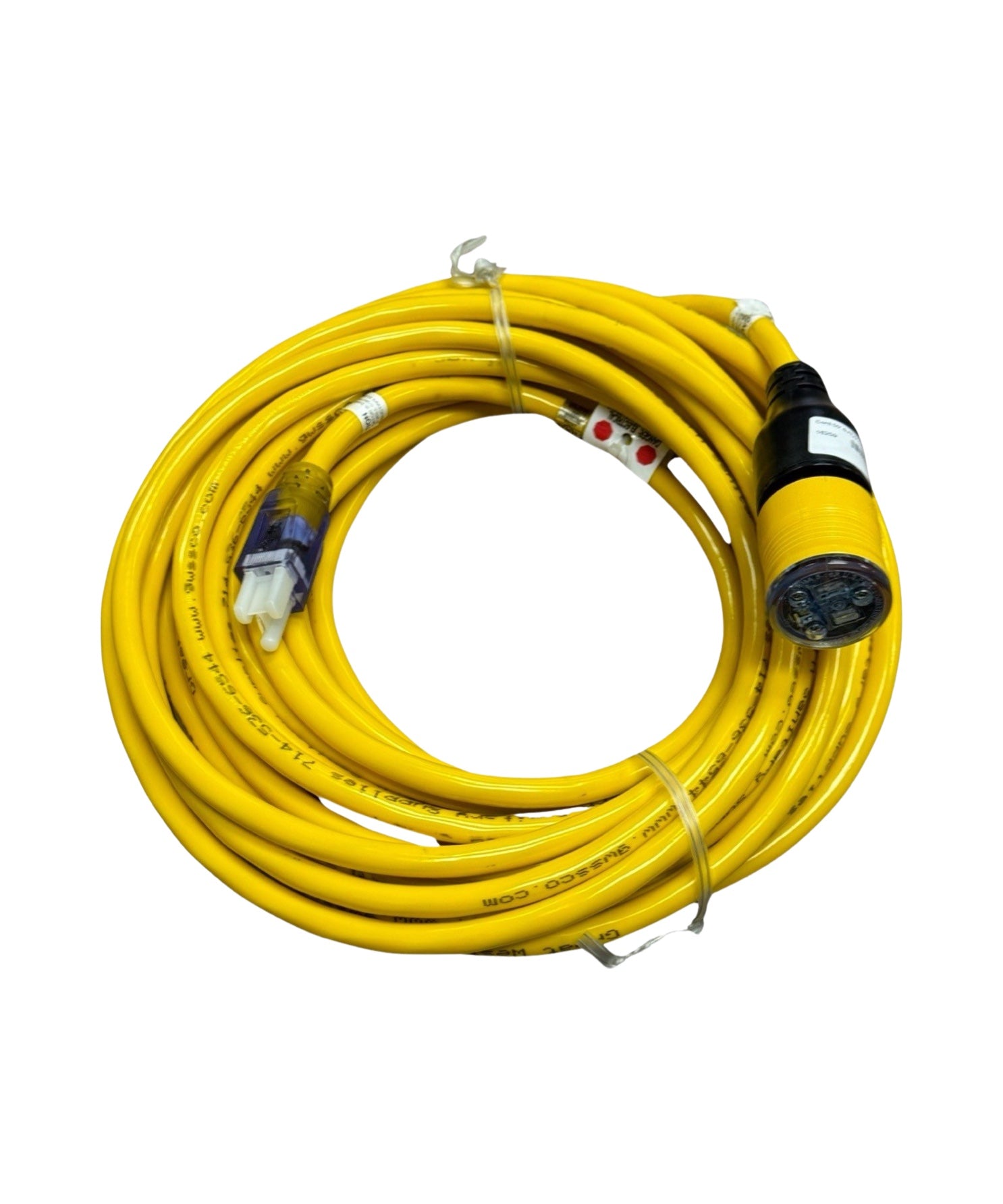 Locking Extension Cord 12/3 AWG SJTW Safety Yellow