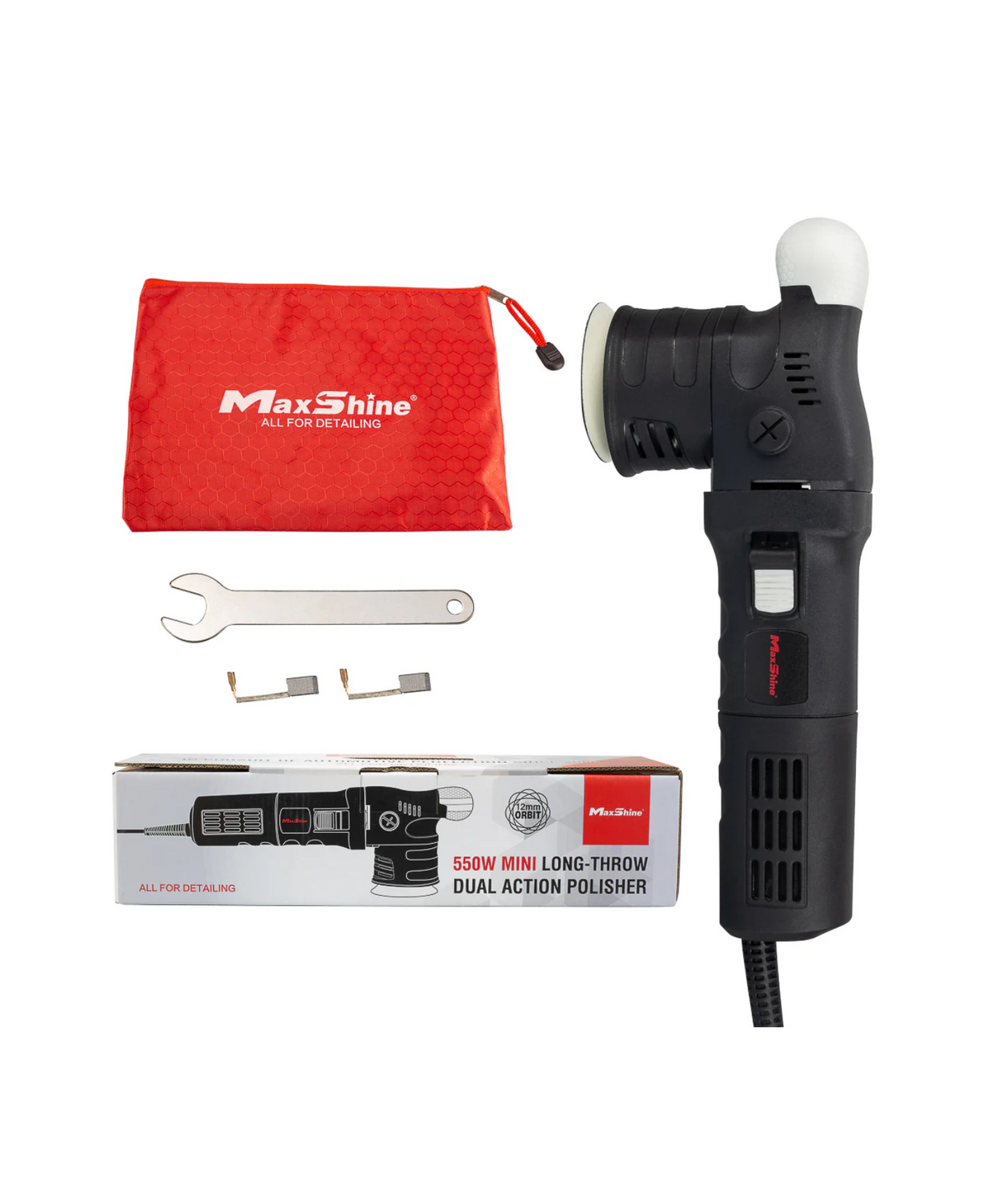 Orbital Polisher M312 - 3in Plate, 12mm Throw, 550W MaxShine