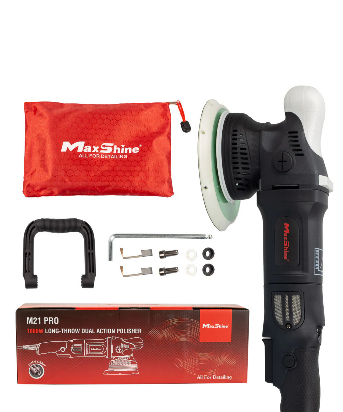 Random Orbital Polisher M21 Pro - 6in Plate, 21mm Throw, 1000W MaxShine